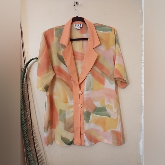 3K fashion Y2K women's orange/ yellow tie dye blazer size 2x (see measurements) - Picture 1 of 9